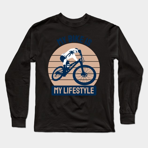 my bike is my lifestyle Long Sleeve T-Shirt by busines_night